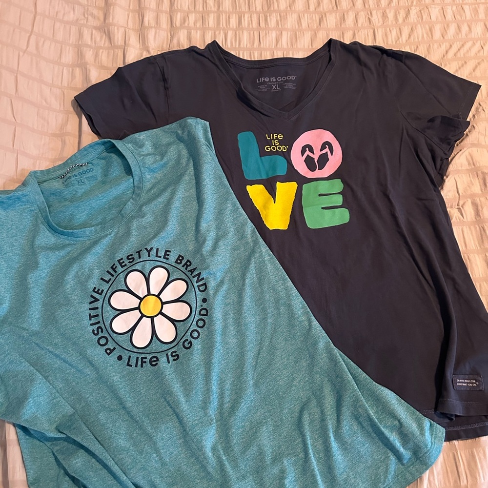 Lot Of 2 Life Is Good T Shirt women’s xLarge
